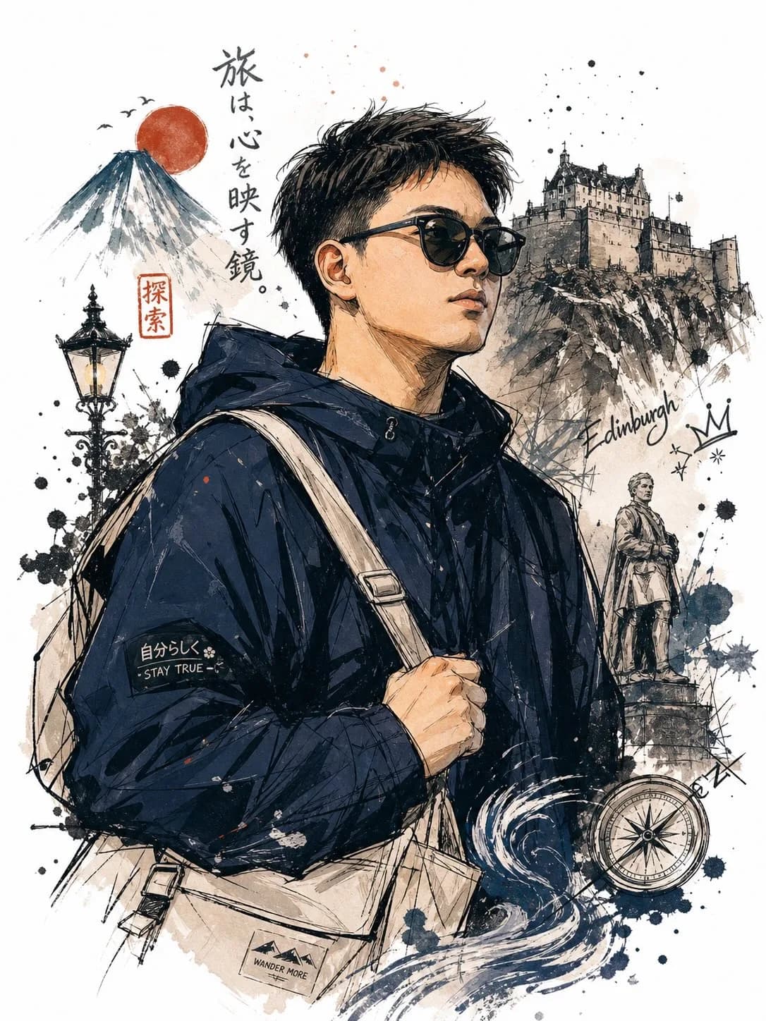 Custom Japanese-style Portrait Illustration